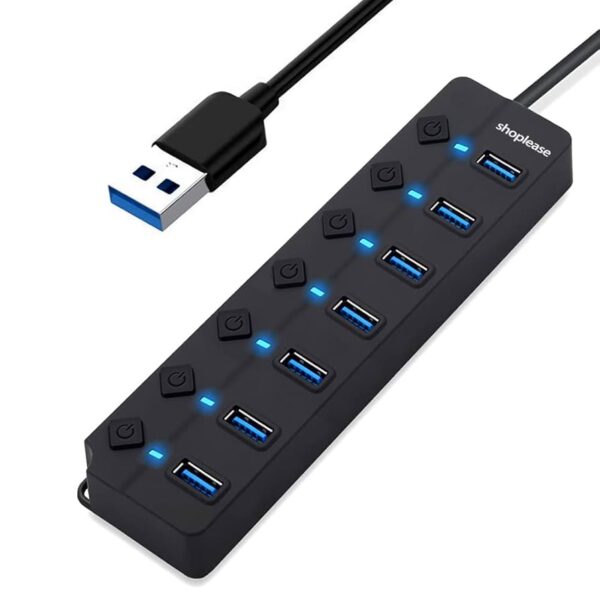 usb hub 7port 1 USB Hub 7 Ports 3.0 – Expand Your Connectivity with High-Speed Performance